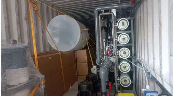 Single-stage RO water treatment system for shipment to Qatar